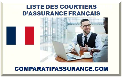 FRANCE LISTE DES COURTIERS D’ASSURANCE 2025